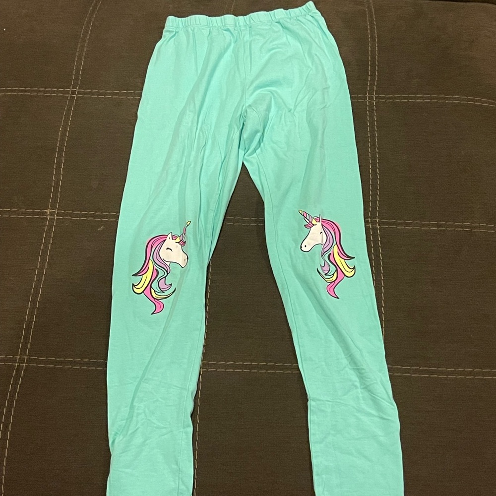 Blue Unicorn Girls Leggings